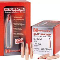 Boite de 100 ogives Hornady 6.5mm .264 140gr ELD-M