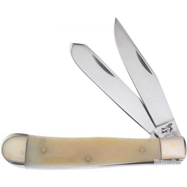 F14312SB Couteau Frost Cutlery Big Game Trapper White Bone Manche Os Lames Acier Inox