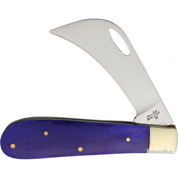 F14441PSB Couteau Serpette Frost Cutlery Hawkeye Purple Bone Manche Os Lame Acier Inox