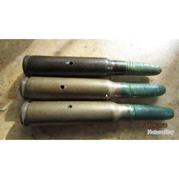 1/choix munition balle 7,5 mm ogive carton dat 1947 fer Indochine 59 laiton Algrie instruction