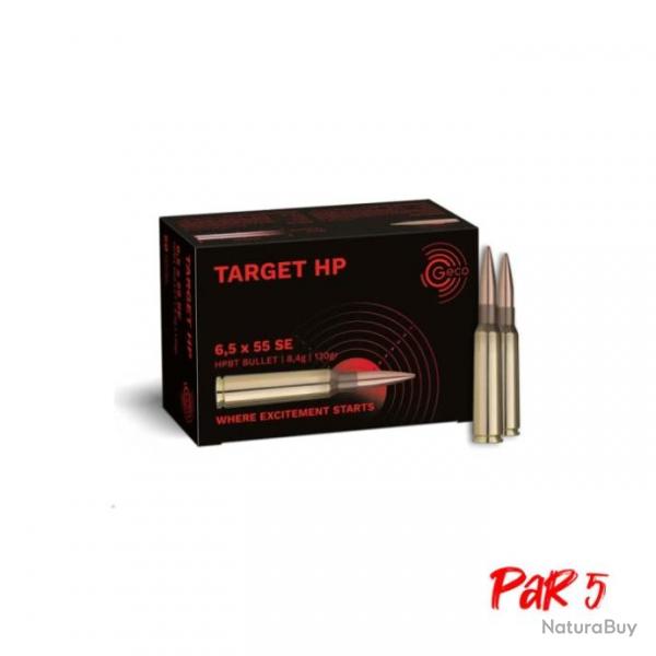 Balles Geco Target HP - Cal. 6.5x55 SE - 130 gr / 8.4 g / Par 5