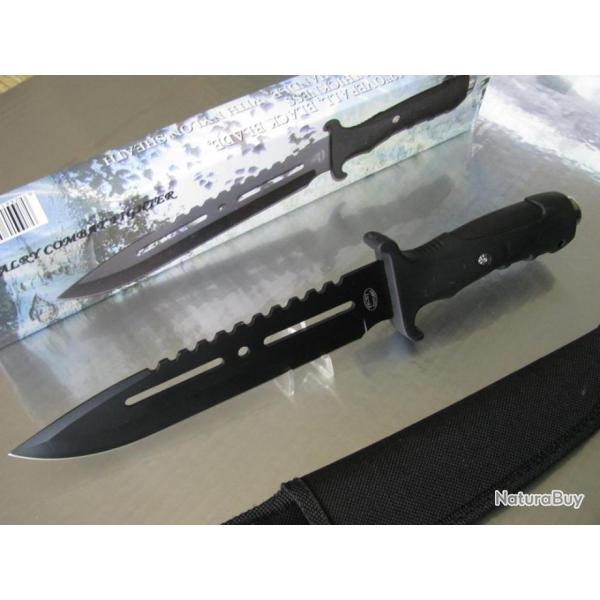 F18409BB Couteau Frost Cutlery Cavalry Combat Bowie Lame Acier Inox Manche ABS Etui Nylon
