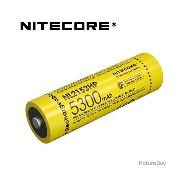 Batterie Nitecore NL2153HP 21700 - 5300mAh 3.6V protge Li-ion