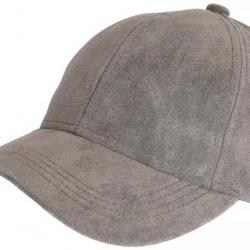 Casquette Daim Grise Classe Suedine Kalter Baseball Taille unique Gris