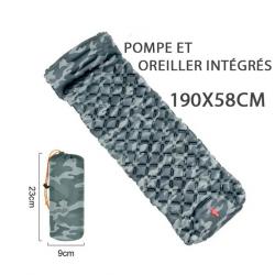 MATELAS GONFLABLE CAMPING ULTRALÉGER - POMPE INTÉGRÉE- 190CM - CAMOUFLAGE - LIVRAISON GRATUITE