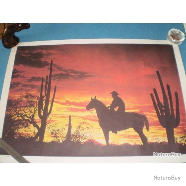 Poster "COWBOY au couch de soleil " ! Collection, Cowboy, Country...