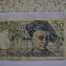 billet 50 francs Quentin de la Tour 1992