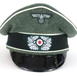 Casquette d'officier d'infanterie Wehrmacht Heer Schirmmütze REPRO WW2s