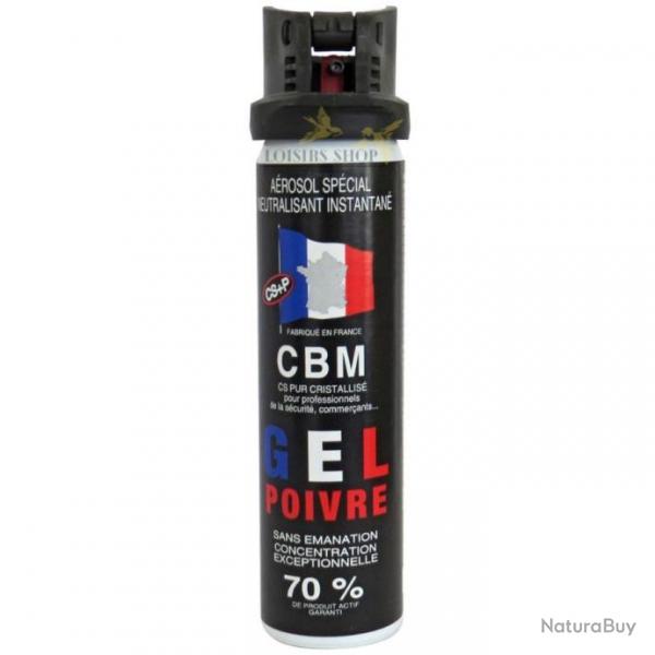 Bombe lacrymogne GEL POIVRE OC 75ml avec clapet - CBM (fabriqu en France)