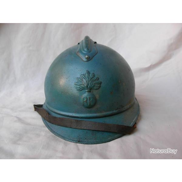 WW1 FRANCE CASQUE ADRIAN MILITAIRE FRANCAIS M-1915 BLEU HORIZON (14-18)
