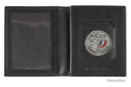 Porte carte Police Municipale cuir 2 volets surplus militaire