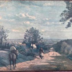 Tableau Réplique J.Baptiste COROT "Le Chemin de Sèvres"  bon état