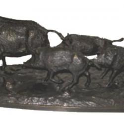 Bronze Laie suitée de 3 marcassins