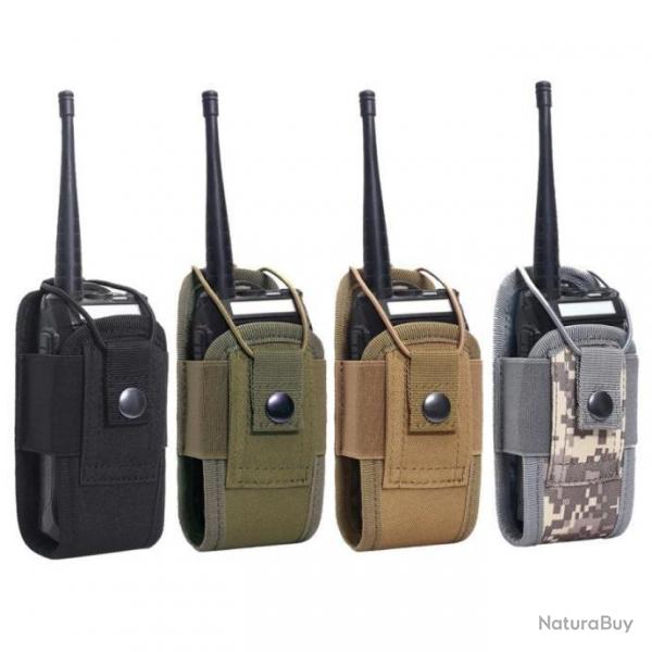 POCHETTE TACTIQUE POUR TALKIE-WALKIE - SYSTME MOLLE - CAMOUFLAGE NOIR - LIVRAISON GRATUITE
