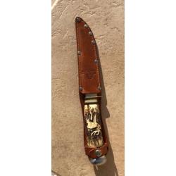 tres beau couteau hubertus solingen rostfrei fabrication allemande allemagne  chasse cerf