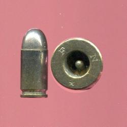9 mm Browning court - Cartouche de manipulation nickelé fournie avec le pistolet neuf - marquage FN*