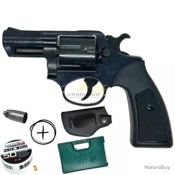 Pack revolver d'alarme Kimar Competitive cal.9mm RK avec bote de 50 balles  blanc et accessoires