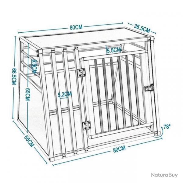 Cage de transport xxl  pour chien cage transport voiture pour chien . L80 x H65 x P65 cm. Zz