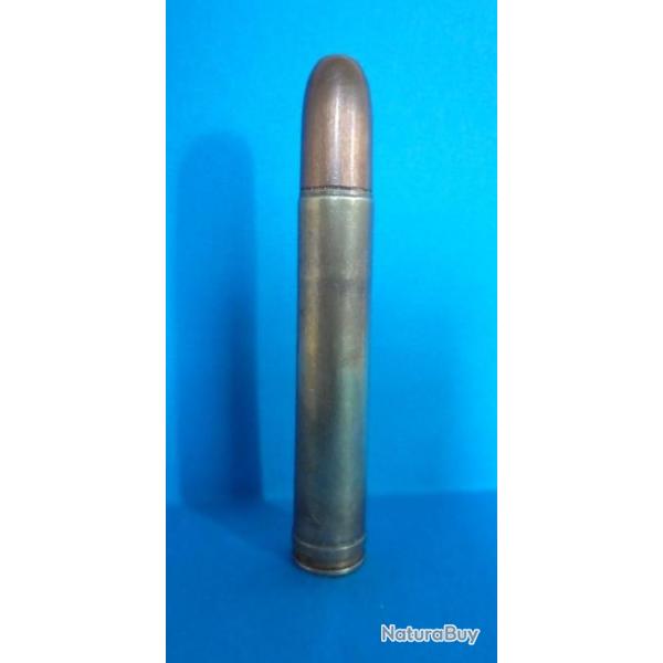 UNE !!!  Cartouche  cal . 458 WINCHESTER MAGNUM  BLINDEE  CHEMISE CUIVRE(calibre Africain)