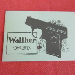 MODE D'EMPLOI PISTOLET WALTHER MODELL 9