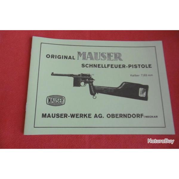 MODE D'EMPLOI PISTOLET MAUSER SCHNELLFEUER-PISTOLE