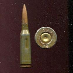 5.45 x 39 AK74 - inerte manipulation URSS - étui acier vert 3 flutes verticales - marquage : 270 79