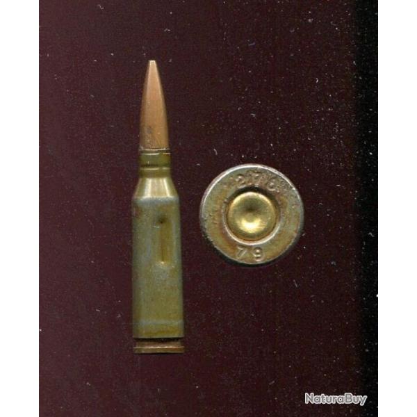 5.45 x 39 AK74 - inerte manipulation URSS - tui acier vert 3 flutes verticales - marquage : 270 79