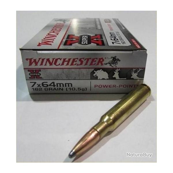 1 boite 20 cartouches  de calibre 7x64, Winchester Power point 162 grains