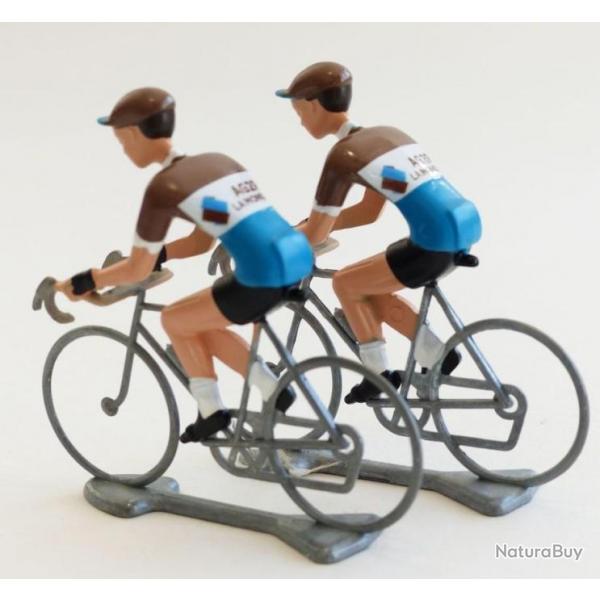 cycliste AG2R  figurines en mtal trs rares FLANDRIENS  TOUR de FRANCE intactes  en bote origine