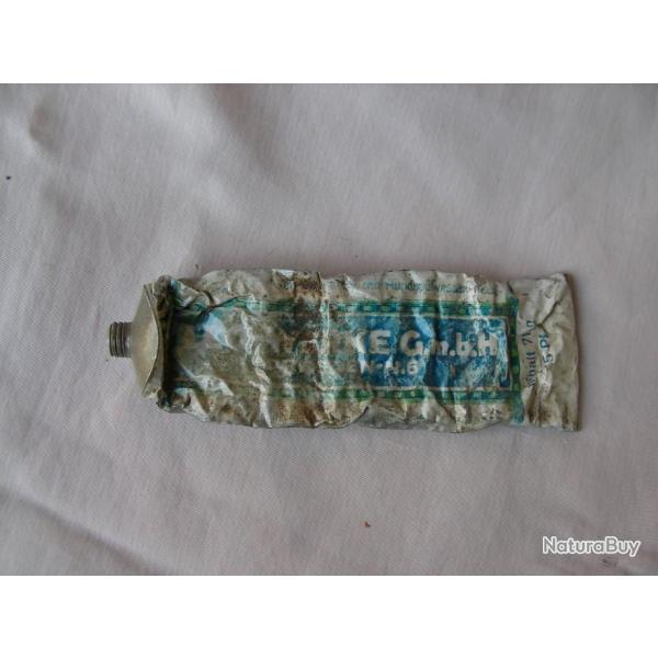 WW2 ALLEMAGNE TUBE DE DENTIFRICE VIDE ALLEMAND " LEO-WERKE GmbH " DE TERRAIN RARE