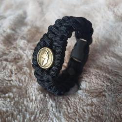 Bracelet en paracorde spartiate noir