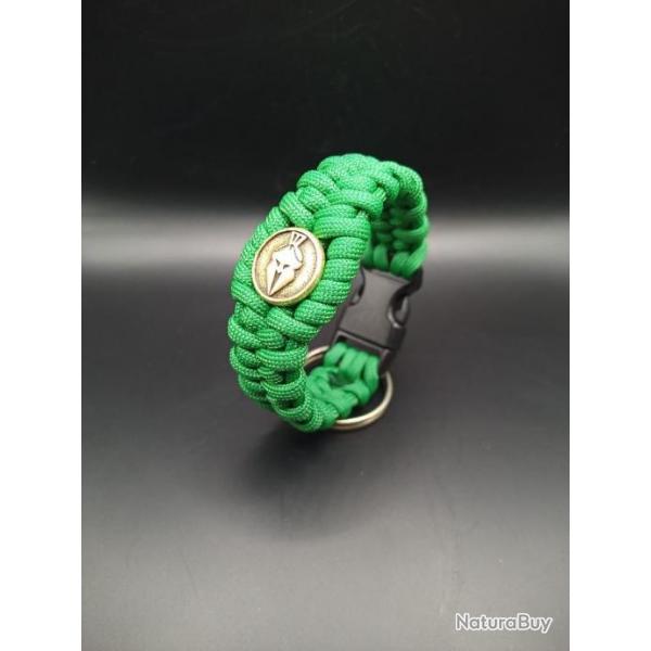 Bracelet en paracorde spartiate vert