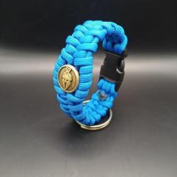 Bracelet en paracorde spartiate bleu