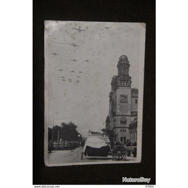 Carte postale revue militaire 1937 Tchcoslovaquie expdie  Alger