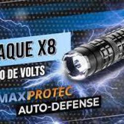 matraque taser torche HY-X8 10 000 000 volts  + chargeur + 2 batteries rechargeable