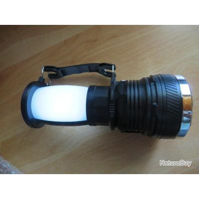 Lampe Torche Solaire & Secteur - Modèle Rechargeable à Led pour Camping,  Chasse ou Pêche