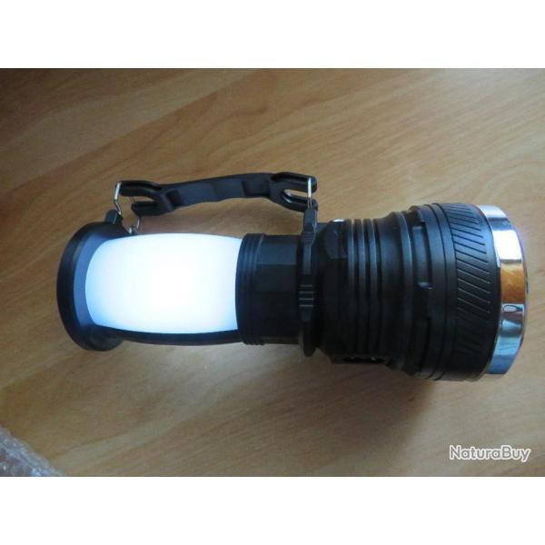 Lampe Torche Solaire & Secteur - Modle Rechargeable  Led pour Camping, Chasse ou Pche...