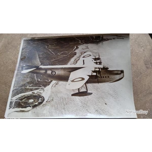 Ancienne photo de presse HYDRAVION ANGLAIS ECHAPE A 12 AVION ENNEMIS EN NORVGE