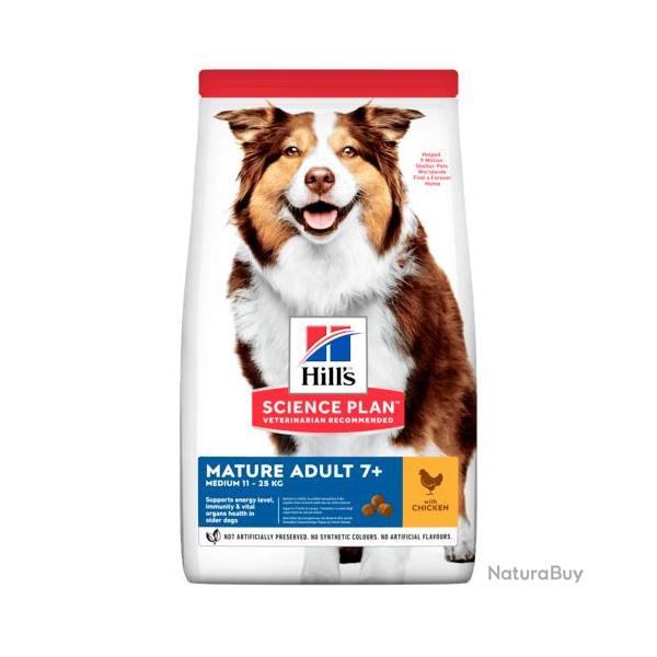 HILLS CANINE MATURE7+  MEDIUM 12KGS POULET