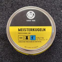 Plomb RWS Meisterkugeln Pistolet Cal 4.5mm 0.45g