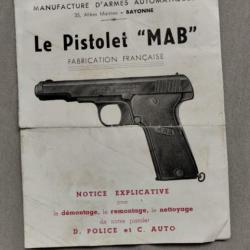 Notice explicative pistolet MAB  ( mode d'emploi  pistolet MAB ).