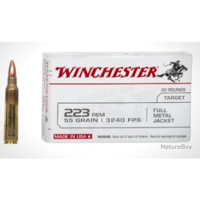 Winchester 223rem Full Metal Jacket 55gr Par 20 Munitions De