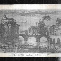 ancien nantes les douves du chateau vers 1885 carte postale ancienne