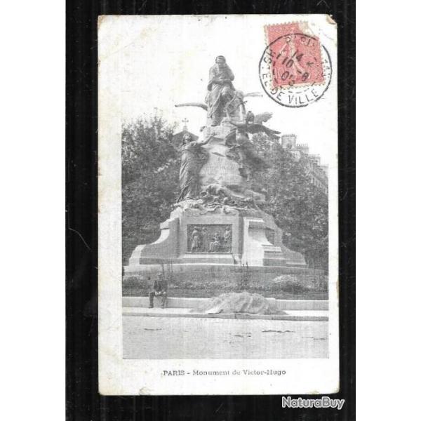 paris monument de victor hugo  carte postale ancienne