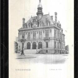 vincennes l'hotel de ville précurseur carte postale ancienne