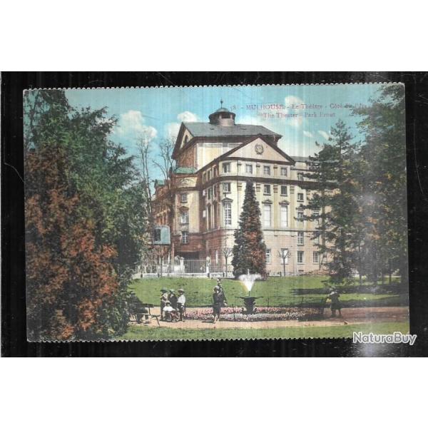 mulhouse le thatre cot du parc  carte postale ancienne