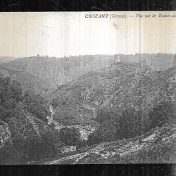 crozant creuse vue sur les ruines du chateau carte postale ancienne