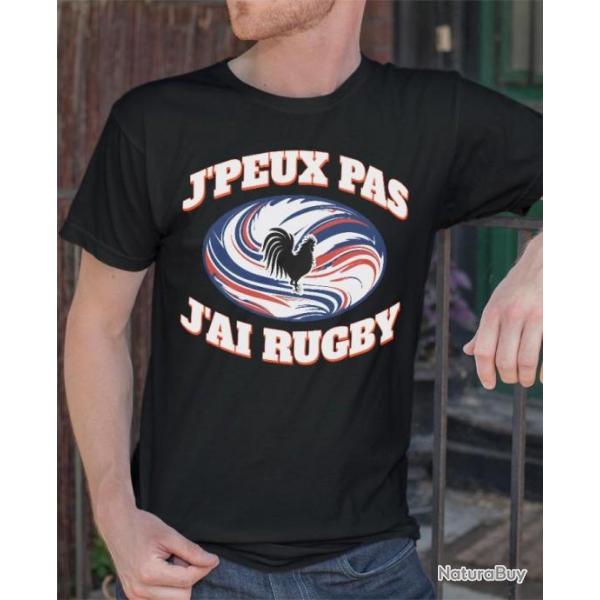 J'PEUX PAS J'AI RUGBY tradition France Ovalie Maillot Equipe humour T-Shirt toutes tailles NEUF !