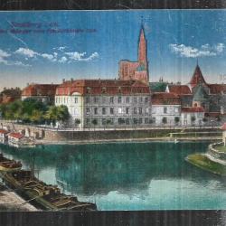 strasbourg canal munster carte postale allemande péniches bateaux lavoir carte postale ancienne