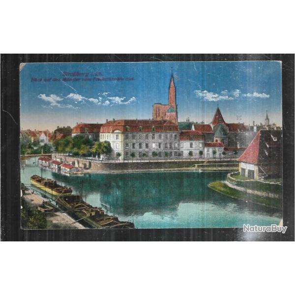 strasbourg canal munster carte postale allemande pniches bateaux lavoir carte postale ancienne